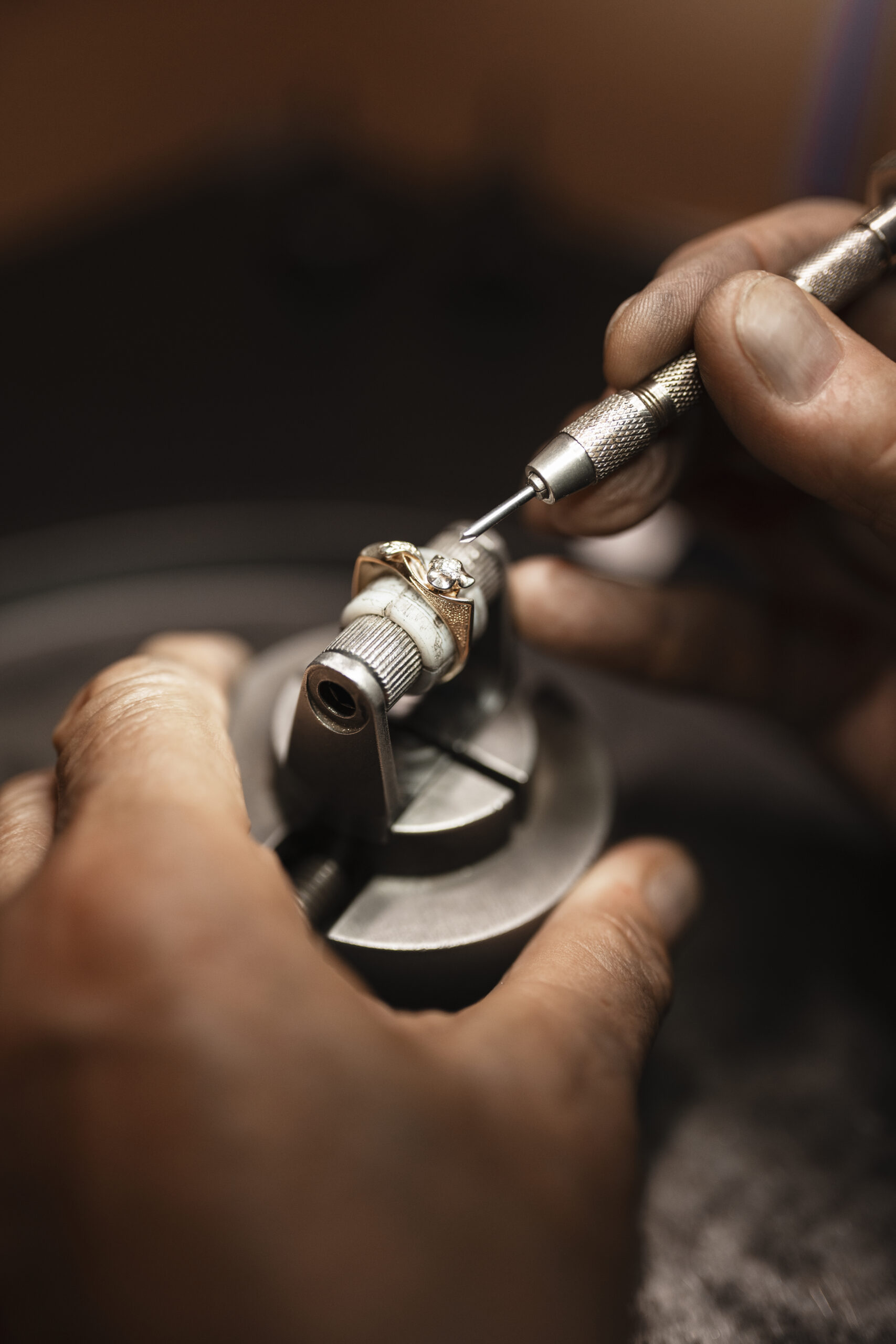 jeweler working shop with equipment scaled